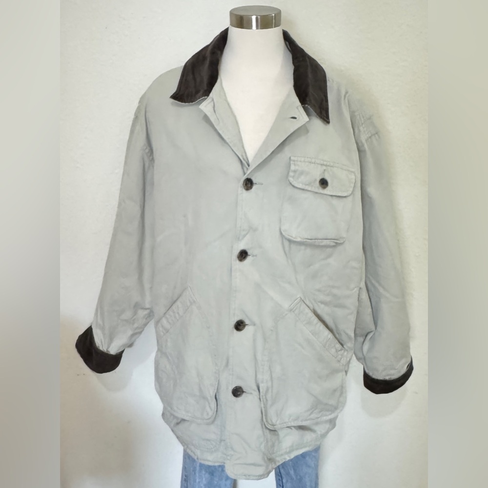 Vintage Gray Jacket with Black Accents